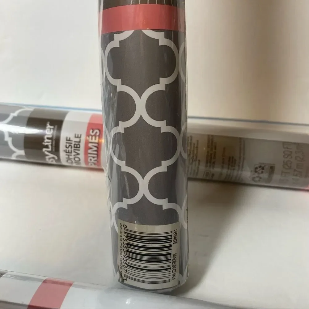 Duck Brand Easy Liner Removable Adhesive 3 Rolls Grey Quatre 20